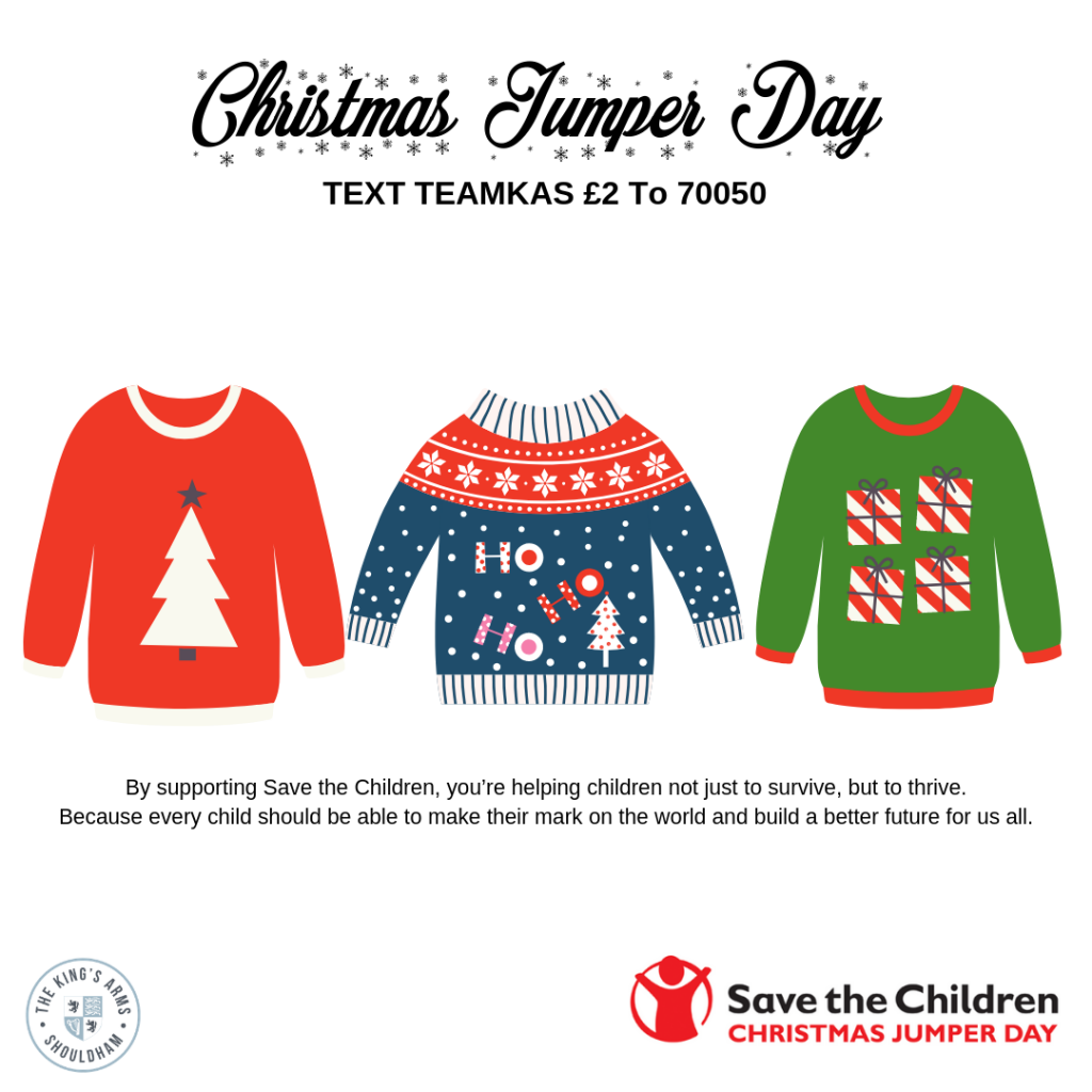 Christmas Jumper Day for Save the Children King's Arms Shouldham